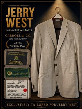 Jerry West Custom Suit Lakers NBA Memorabilia Hall of Fame The Logo Loro Piana